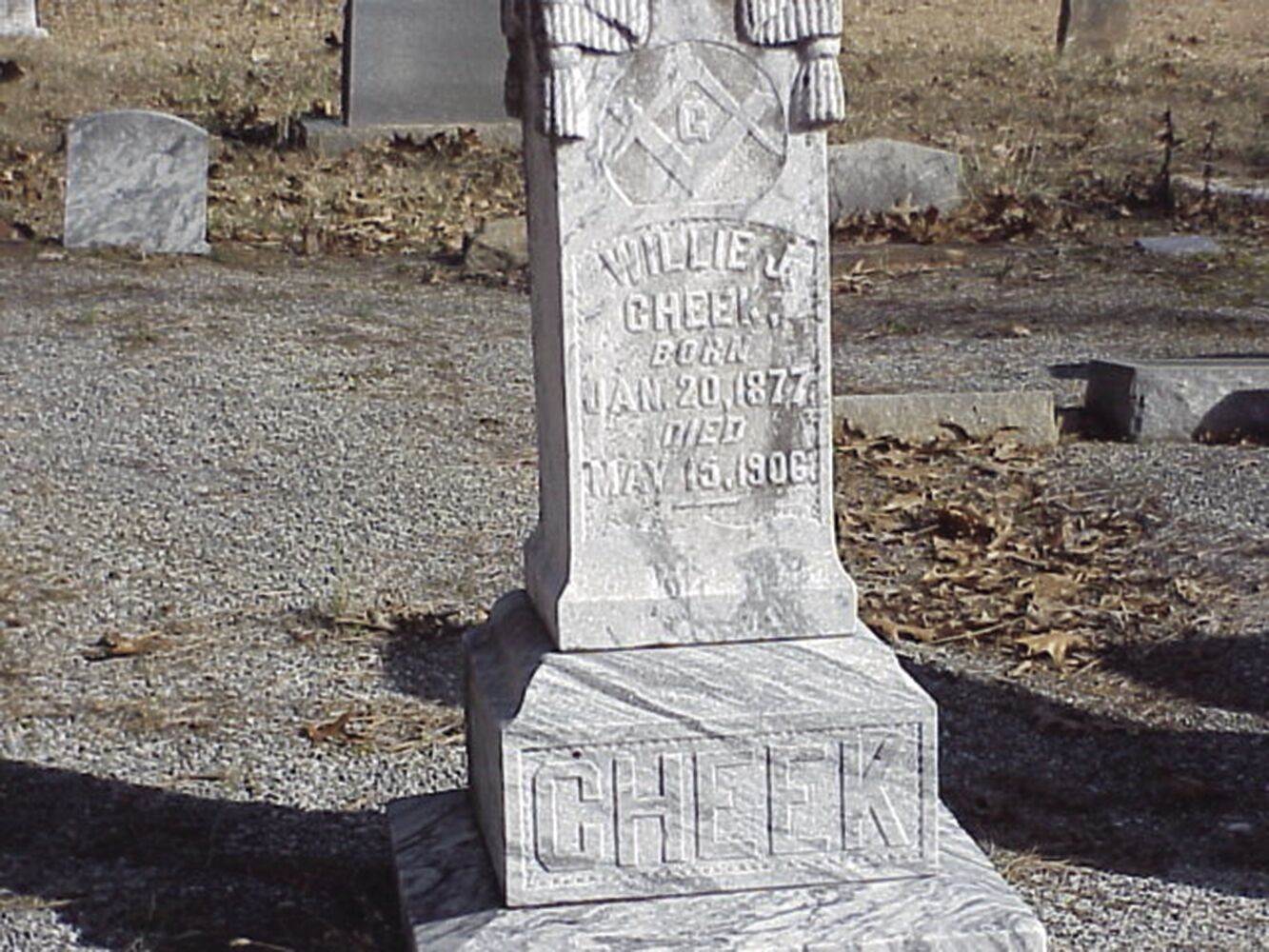 William J Cheek's grave marker